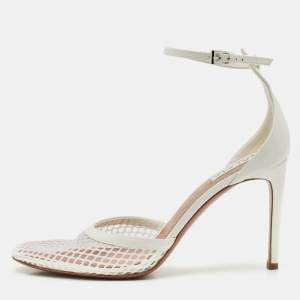 Alaia White Fishnet  and Patent Leather Mary Jane Pumps Size 39