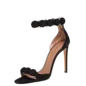 Alaïa Black Suede Bombe Sandals Size 38