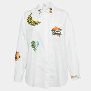 Pre Owned Alemais White Embroidered Cotton Oversized Shirt M