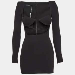 Alex Perry Black Crepe Mini Dress S