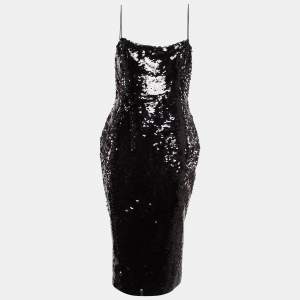 Alex Perry Black Sequin Sleeveless Dress M