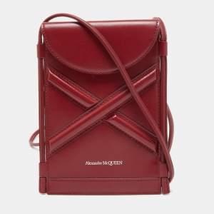 Alexander McQueen Red Leather Micro The Curve Crossbody Bag 