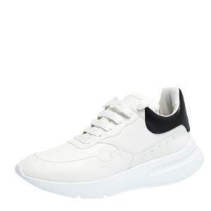 Alexander McQueen White/Black Leather Larry Low Top Sneakers Size 46