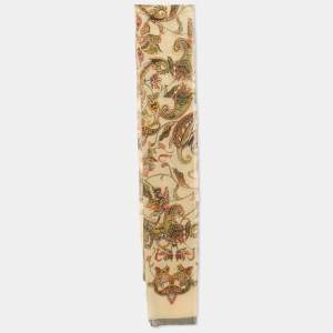 Alexander McQueen Cream Paisley Print Silk Scarf