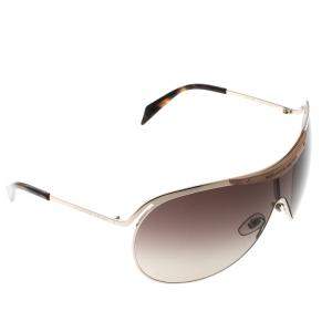 Alexander McQueen Gold/Brown Gradient 4158/S Shield Sunglasses 