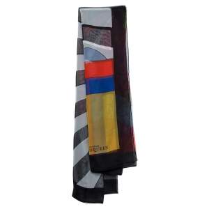 Pre Owned Alexander McQueen Multicolor Geometric Print Silk Scarf