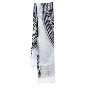 Alexander McQueen Monochrome Printed Silk Square Scarf 