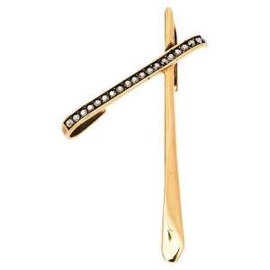 Alexander McQueen Crystal Gold Tone Ear Cuff Earring