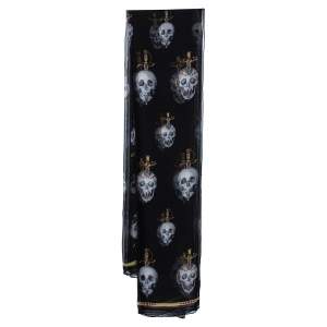 Alexander McQueen Black Skull Sword Print Silk Scarf
