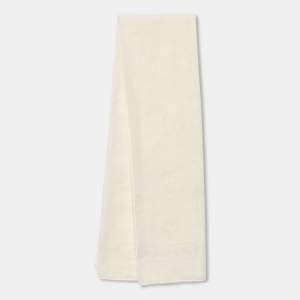 Alexander McQueen Ivory Skull Patterned Cotton Scarf 