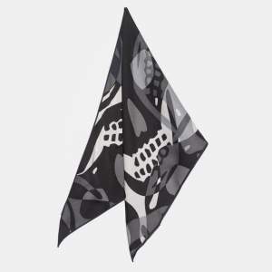 Alexander McQueen Grey Printed Silk Bandana 
