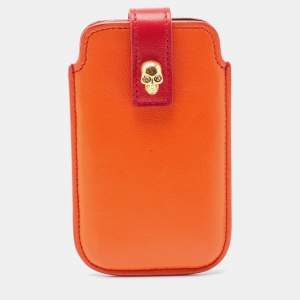 Alexander McQueen Red/Orange Skull Embellished iPhone 5/5s Cover