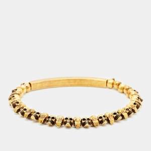 Alexander McQueen  Skull Gold Tone Stretchable Bracelet