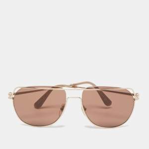 Alexander McQueen Brown/Gold AMQ4272/S Aviator Sunglasses