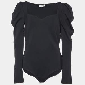 Pre Owned Alexander McQueen Black Jersey Full Sleeves Bodysuit L