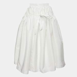 Alexander McQueen White Nylon Flared Midi Skirt M