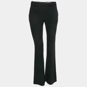 Pre Owned Alexander McQueen Black Crepe Narrow Bootcut Trousers S
