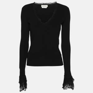 Alexander McQueen Black Rib Knit Top XL
