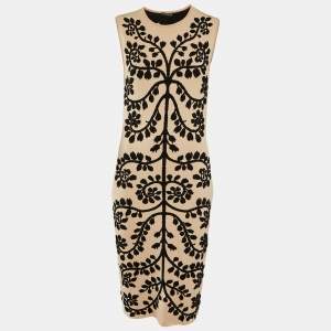 Alexander McQueen Light Pink Intarsia Knit Sleeveless Midi Dress L