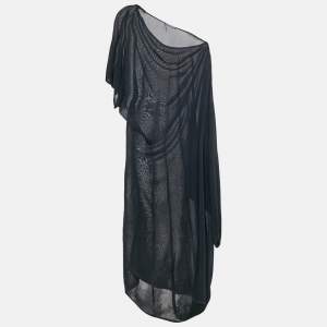 Alexander McQueen Navy Blue Jersey Asymmetric Dress M