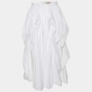 Alexander McQueen White Cotton Midi Skirt S