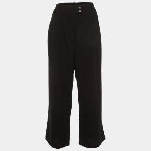 Alexander McQueen Black Fleece Wool Straight Fit Trousers L