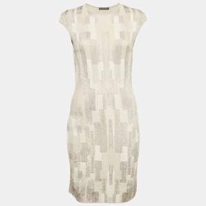 Alexander McQueen Metallic Stretch Knit Sleeveless Short Dress M