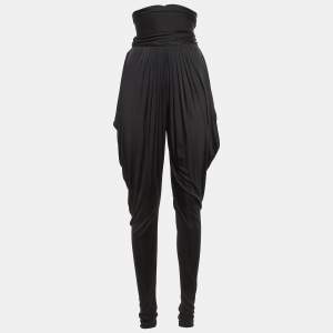 Pre Owned Alexander McQueen Black Jersey Harem Pants S