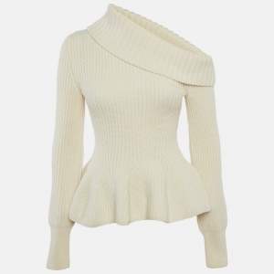 Pre Owned Alexander McQueen Off-White Wool Sweater XS