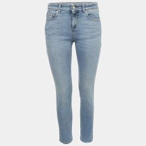 Pre Owned Alexander McQueen Blue Embroidered Denim Skinny Jeans M Waist 29"