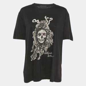 Pre Owned Alexander McQueen Black Skull Print Jersey T-shirt XL