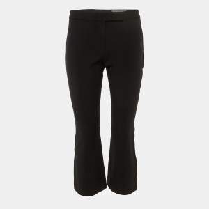 Pre Owned Alexander McQueen Black Cady Cropped Trousers S