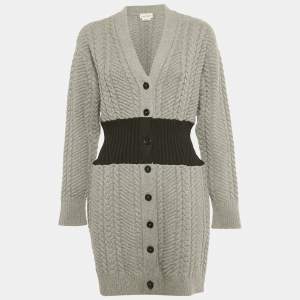 مملوكة مسبقًا Alexander McQueen Grey Cashmere Knit Mini Dress M
