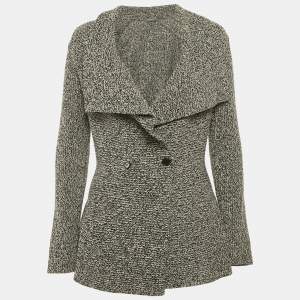 مملوكة مسبقًا Alexander McQueen Grey Rib Knit Double Breasted Sweater M