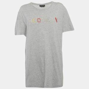 Pre Owned Alexander McQueen Grey graphic Print Crew Neck T-Shirt L