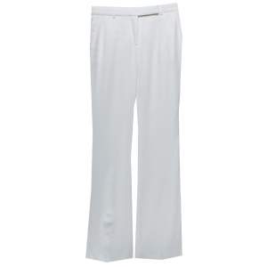 Alexander McQueen White Crepe Flared Trousers XS