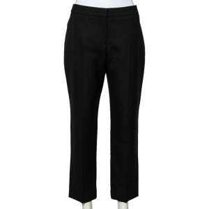 Alexander McQueen Black Wool And Silk Cropped Trousers M
