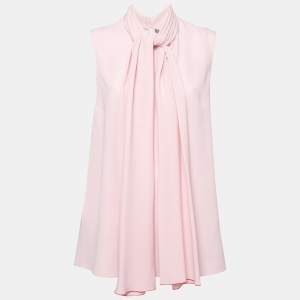 Pre Owned Alexander McQueen Pink Silk Neck-Tie Sleeveless Top L