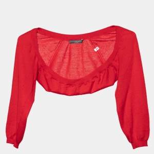 Alexander McQueen Red Knit Cropped Shrug S