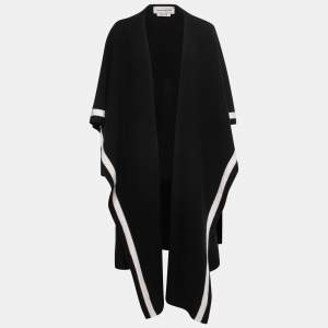 Alexander McQueen Black Wool Knit Open Front Cardigan M