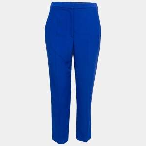 Pre Owned Alexander McQueen Blue Crepe Tailored Trousers M