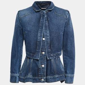 Alexander McQueen Blue Layered Effect Denim Jacket M
