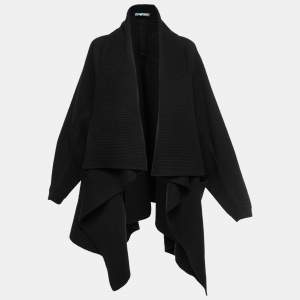 Alexander McQueen Black Wool Cape Coat M
