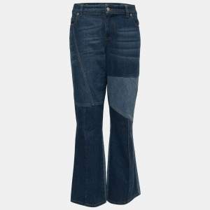 Alexander McQueen Blue Patched Denim Flared Jeans L Waist 34"