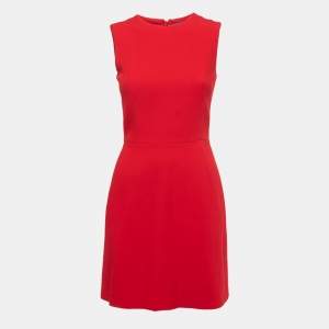 Alexander McQueen Red Wool Blend Sleeveless Mini Dress XS