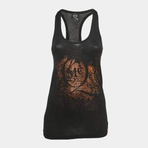 Alexander McQueen Black Logo Print Knit Tank Top XS