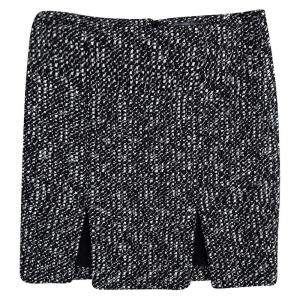 Alexander McQueen Monochrome Tweed Slit Detail Skirt S