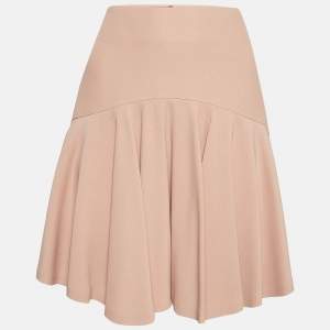 Alexander McQueen Beige Crepe Ruffle Mini Skirt M