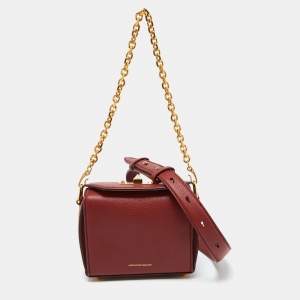 Alexander McQueen Brick Brown Leather Box Crossbody Bag