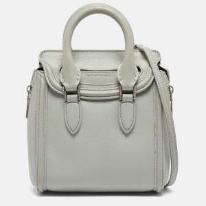 Alexander McQueen Light Blue Leather Mini Heroine Shoulder Bag